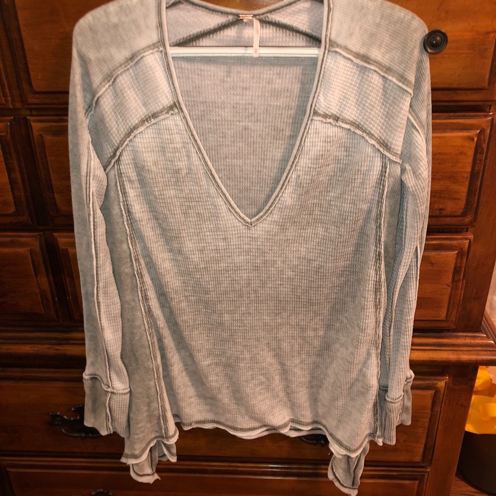 FREE PEOPLE: green washed oversized shirt.